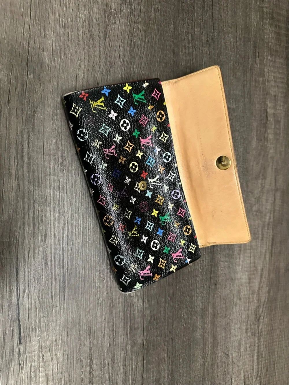 Louis Vuitton Black Murakami Monogram Long Wallet